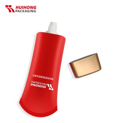 스크류 골드 뚜껑이있는 100ml 빨간 생분해 성 튜브