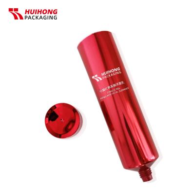 100ml 빨간색 강조 표시 알루미늄 화장품 튜브 나사 탑 뚜껑